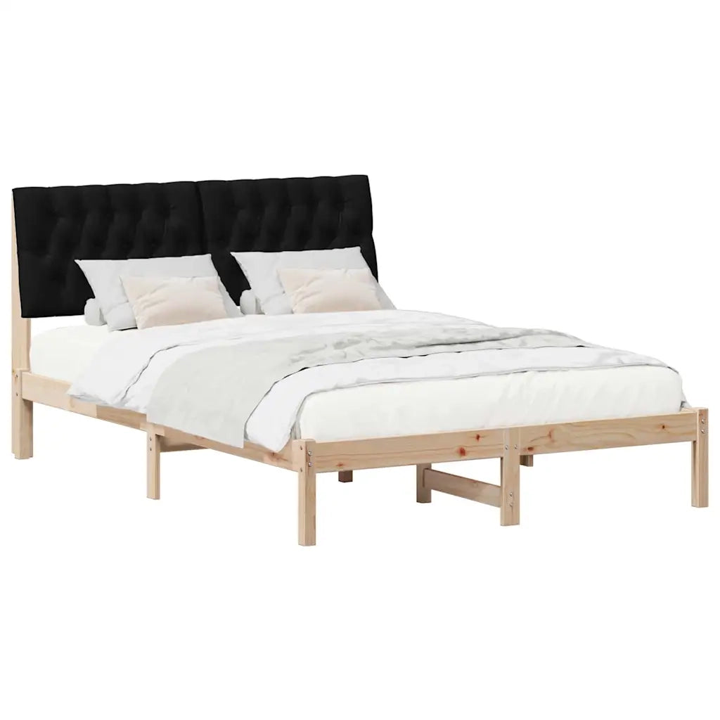 Letto con Testiera Rivestita con testiera Marrone 150 x 200 cm