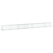 Gabbione recinto a gabbia muro di contenimento con coperchio 700 x 50 x 50 cm ferro zincato argento 02_0040196