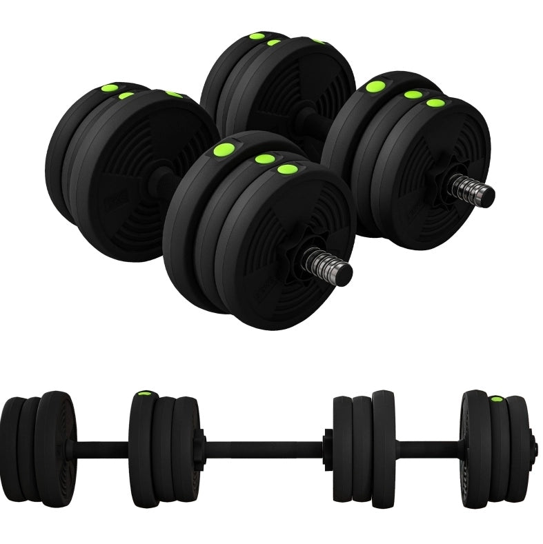 Set manubri e bilanciere 20 kg nero in plastica; peso regolabile