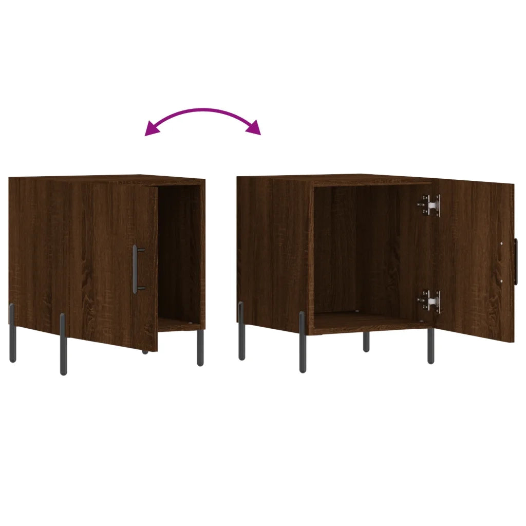 Comodini 2 pz Rovere Marrone 40x40x50 cm in Legno Multistrato 827595