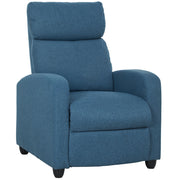 Poltrona Relax Reclinabile Manuale con Poggiapiedi ¨C Zephmum ¨C Tessuto Blu