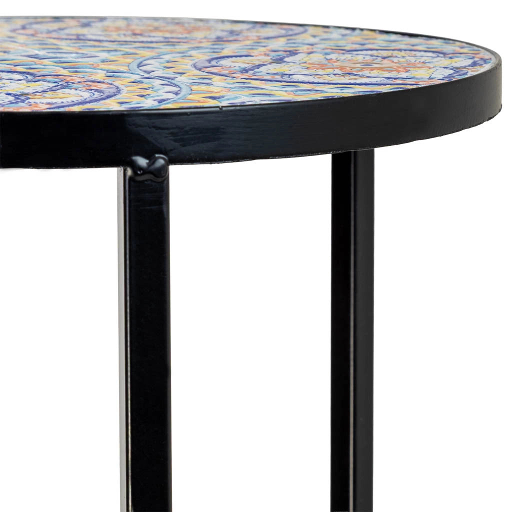 Set di 3 supporti, mosaico Arancione e ferro battuto, P30x68h-P25x57h-