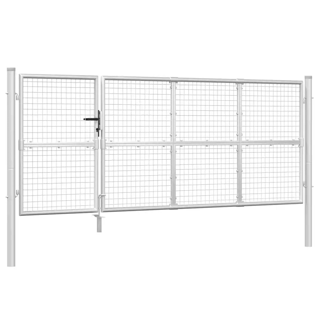 Cancello da Giardino in Rete Argento 350x175 cm Acciaio Zincato