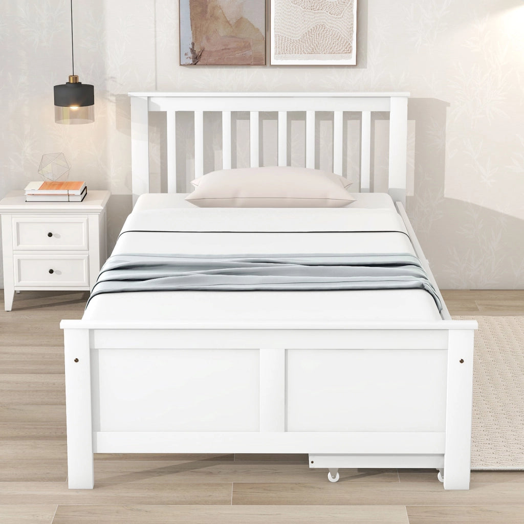 letto in legno massello bianco 90 x 200 cm