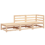 Divano da Giardino con Poggiapiedi 2 Posti-Sofa da giardino Legno Massello Pino