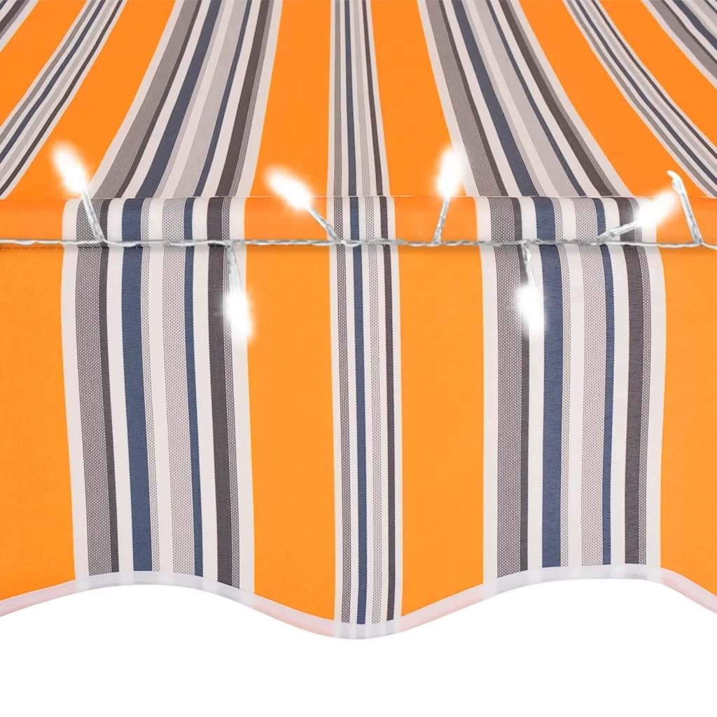 Tenda da Sole Retrattile Manuale con LED 400 cm Gialla e Blu 145854