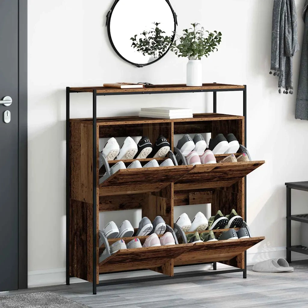 Mobile per scarpe con porta Legno vecchio 100 x 34 x 112 cm 3365547