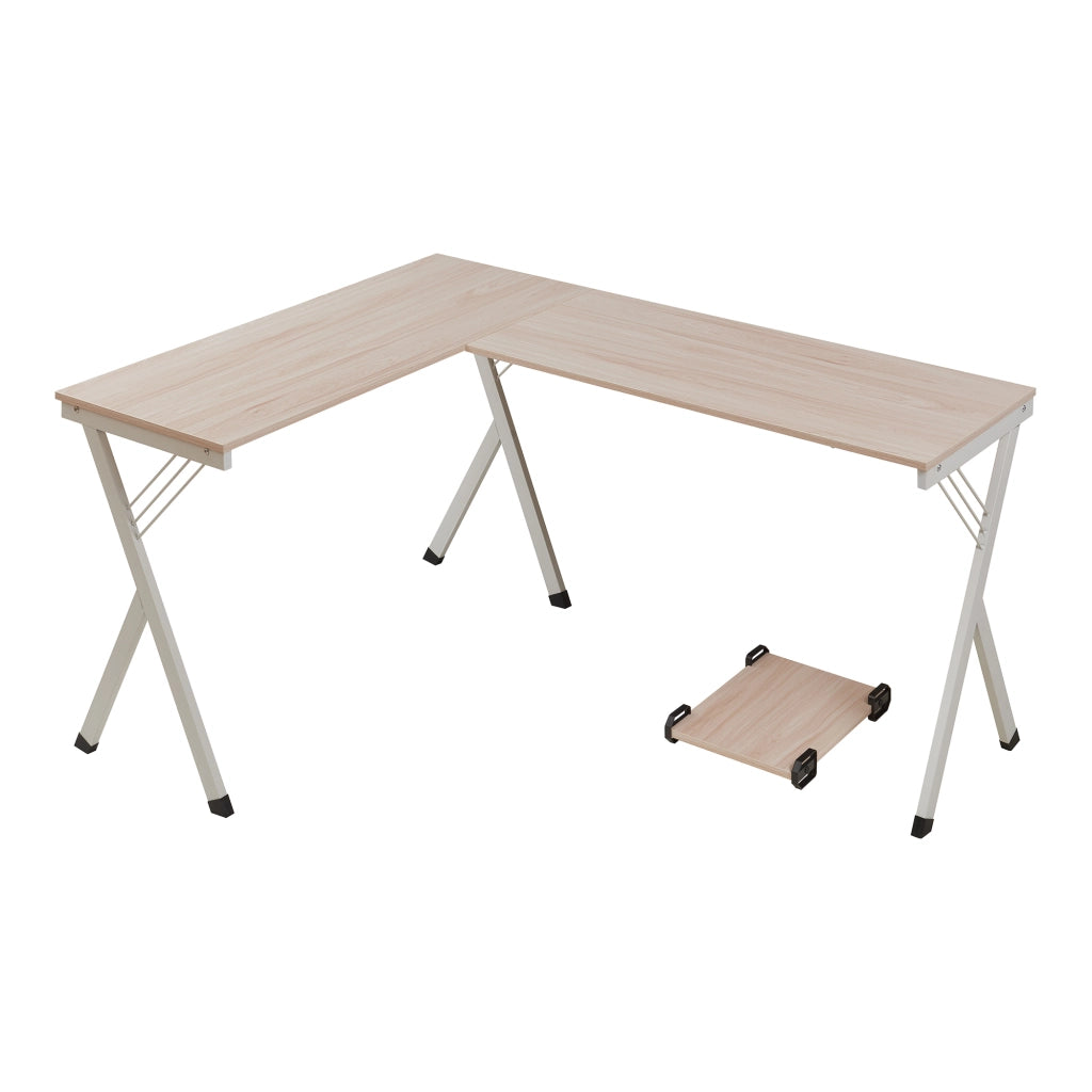 Scrivania Angolare Tarielarg con Supporto per Computer 158x120x75 cm Effetto Rovere [en.casa]