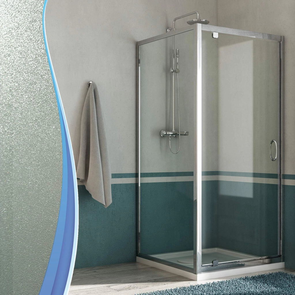 Box Doccia Angolare 90x90 cm 1 Anta Battente in Cristallo Trasparente 6mm H185 Fosterberg Koge Duo