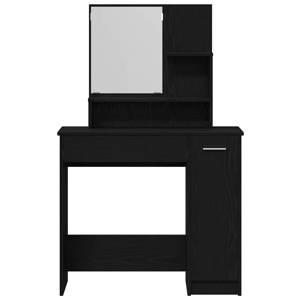 Tavolo da Trucco con cassetto Rovere Nero 86,5 x 35 x 136 cm 862783