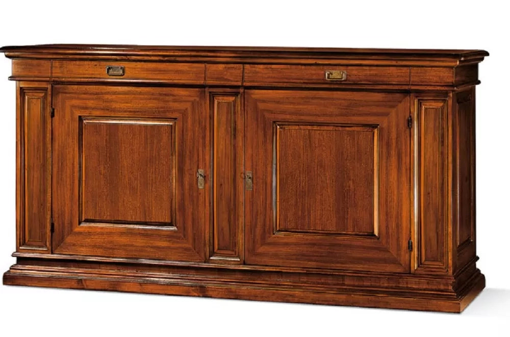 Madia credenza in legno 2 porte 2 tinta noce  l.205 p.57 h.113 - Mobili 2G