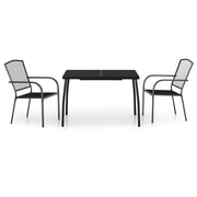 Set da Pranzo da Giardino 3 pz | Set Salotto da Giardino in Acciaio Antracite