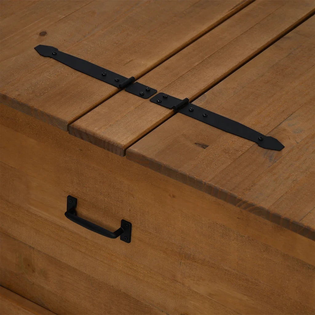 Cassapanca HALDEN 91x91x47 cm in Legno Massello di Pino 4018405