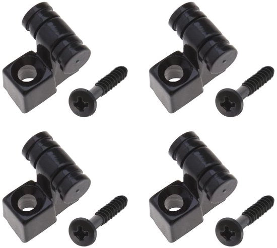 Supporti di Manico per Chitarra e Basso - Design a Rotelle - Nero - Parti di Ricambio - Adatto per Chitarra Elettrica e Basso - 4 Pezzi