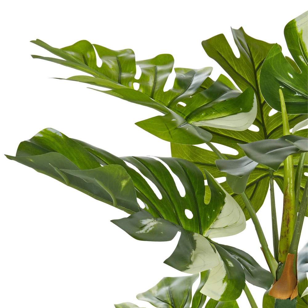 Pianta artificiale di Monstera in vaso verde e Nero sintetico 135 cm Materiale decorativo per interni