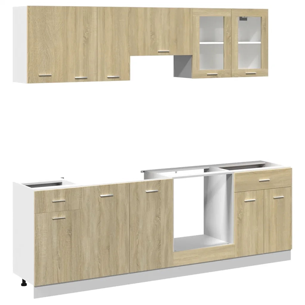 Set Mobili da Cucina 8pz “Lyon” Rovere Sonoma in Truciolato 3307656