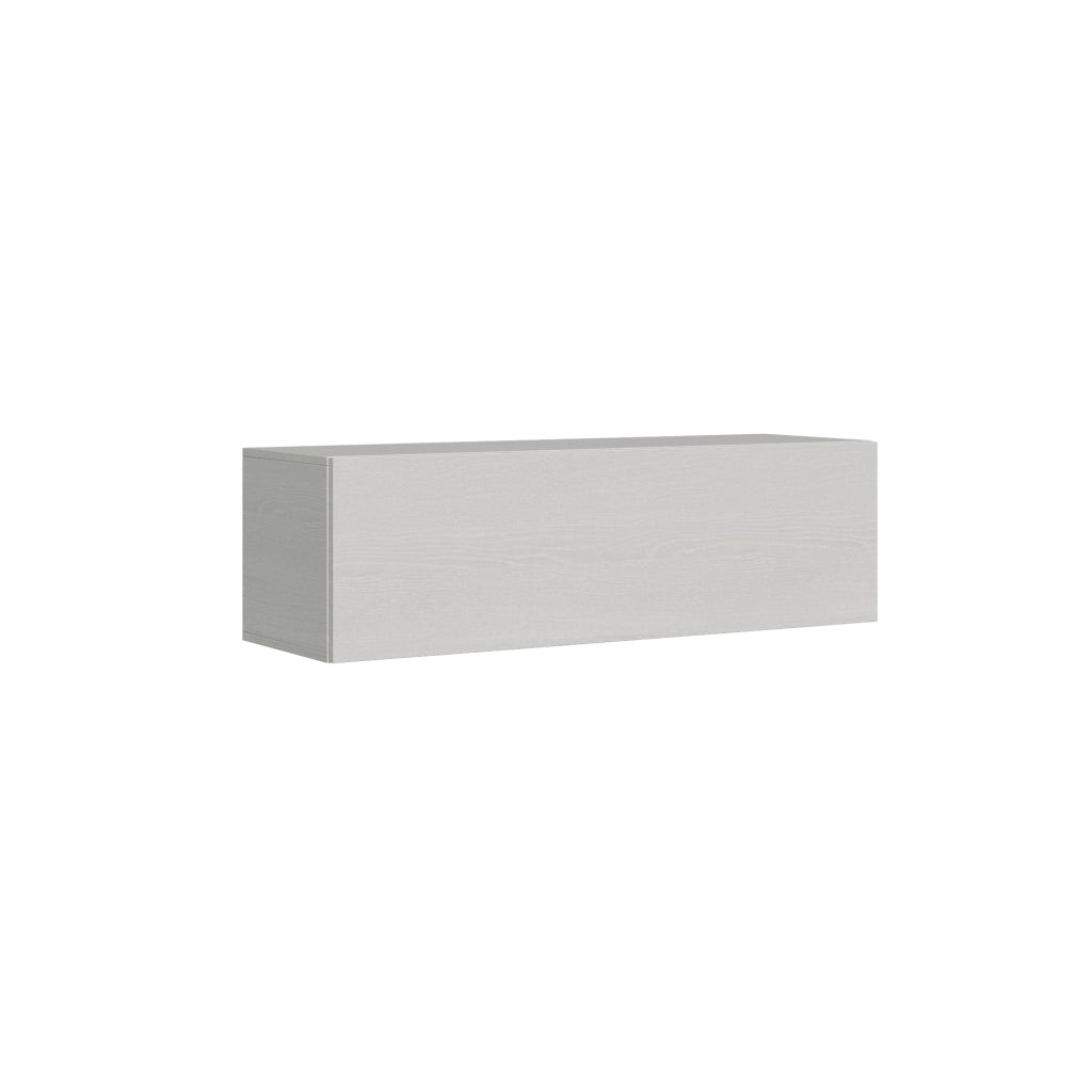 Mobile Pensile TV con Anta a Ribalta e Foro Passacavi 133,6x40x39,5 cm Bianco Frassino