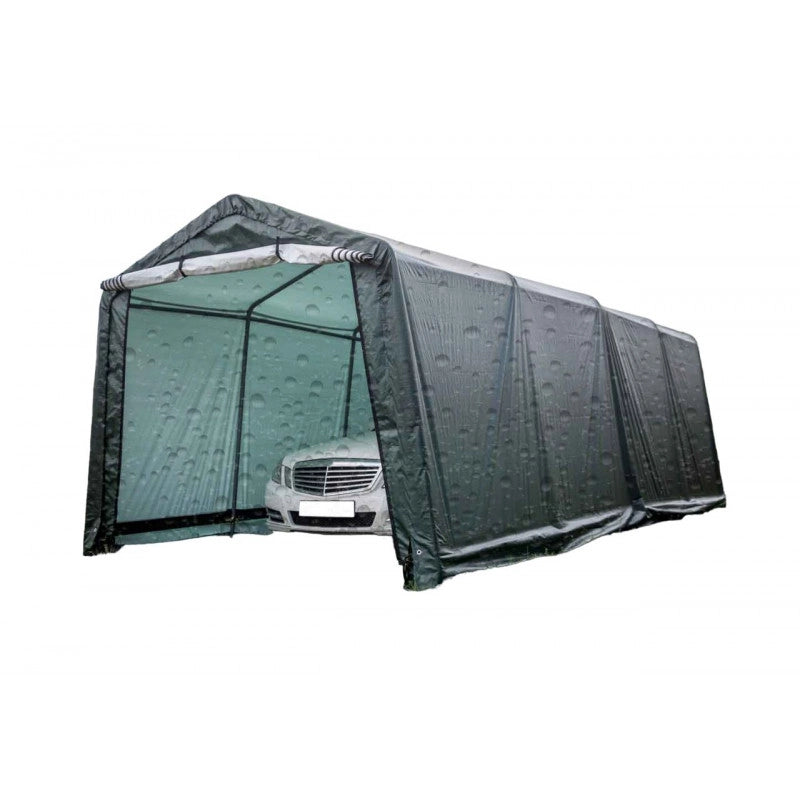 Casetta da giardino in telo rinforzato 3,05x6,10 m – struttura in acciaio Ø34 mm – porta 230x190 cm – AT3061 Foresta