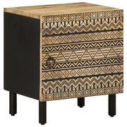 Comodini 2pz Neri 40x33,5x46 cm Legno Massello Mango Grezzo 4018625