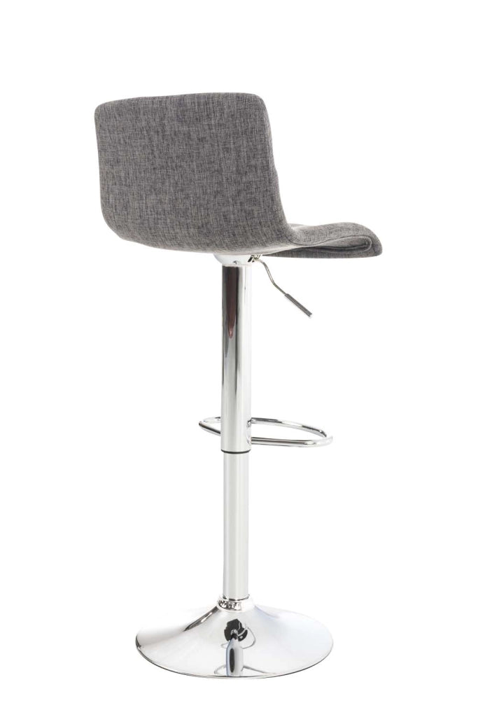 Sgabello HOVER in tessuto grigio chiaro,Metallo in look cromato