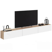 IDMarket - 270 cm ELIO Mobile TV sospeso a 3 ante in legno e bianco