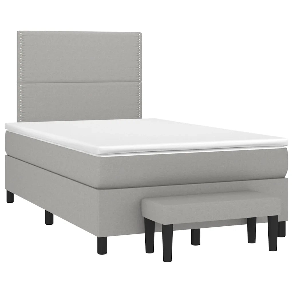 Giroletto a Molle con Materasso Grigio Chiaro 120x190cm Tessuto 3270348