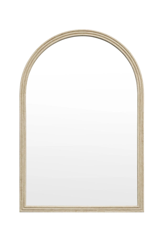 Specchio grande Hispanohogar ad arco in resina beige 90x60