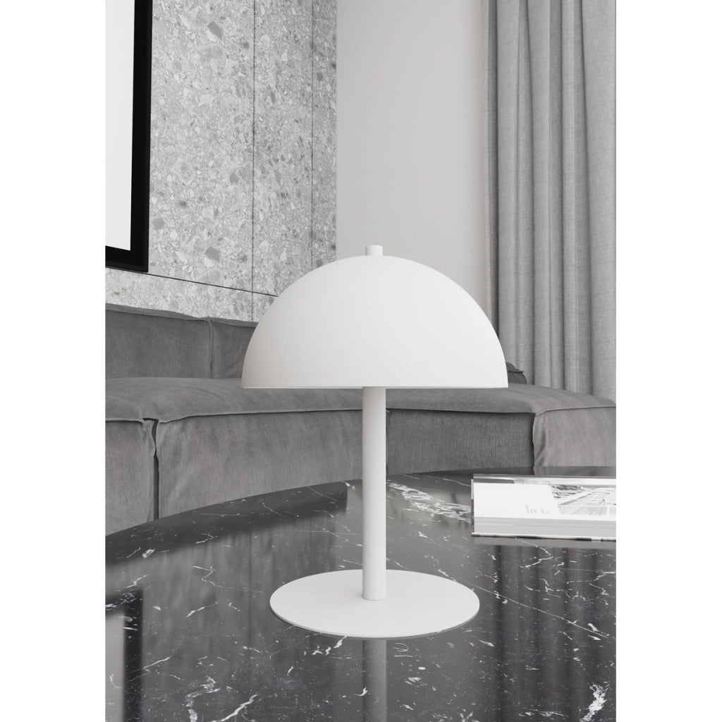 Lampada da tavolo MOGU in acciaio bianco opaco