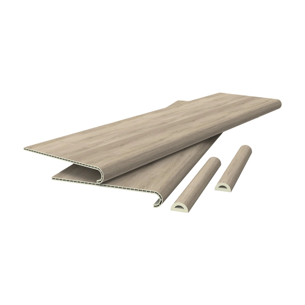 Set di 8 Profili Bunschoten Coprigradini Arrotondati in PVC 120 x 32 x 4,6 cm colore Tessuto Milan NEU.HOLZ