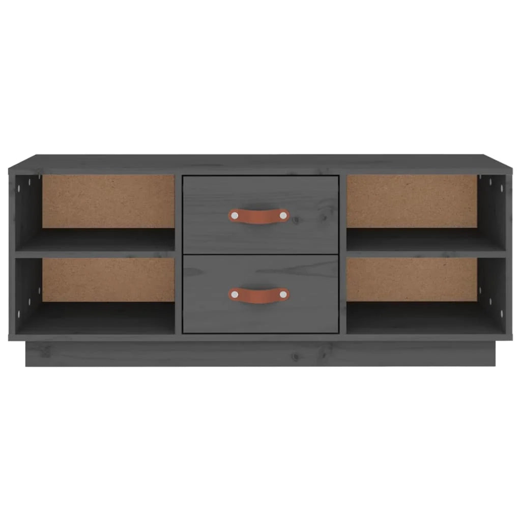 Mobile TV multimediale scaffale TV credenza mobile TV sala da pranzo soggiorno camera da letto 100 x 34 x 40 cm legno di pino massiccio grigio 02_0025467