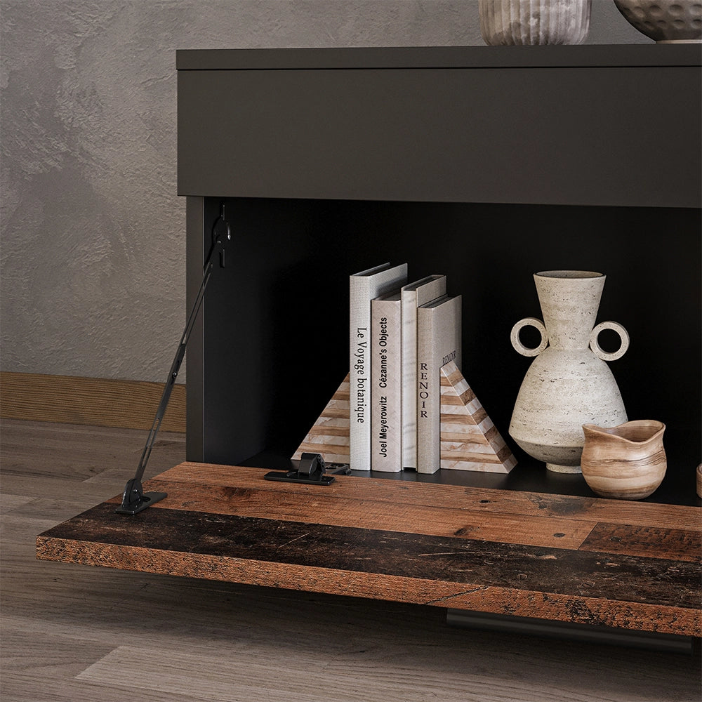 Vicco Scaffale Nero/antico 70.8 x 38.9 cm con porta a battente