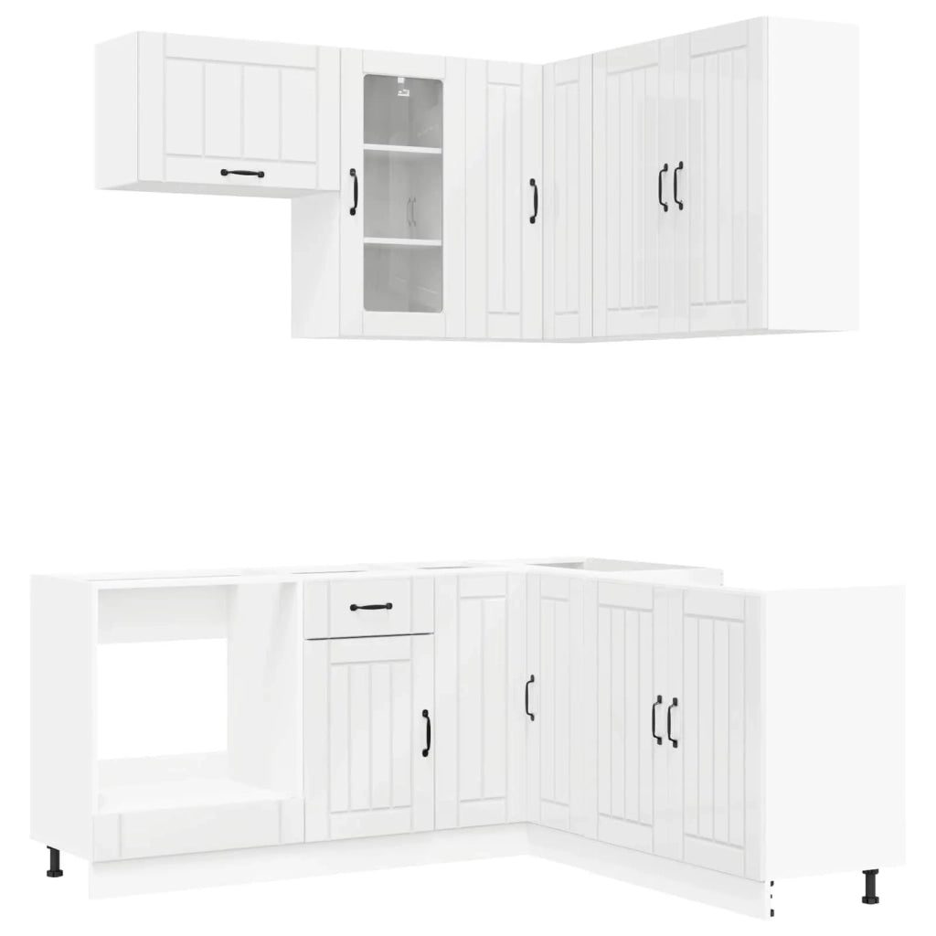 Unità Cucina LUCCA 8 pcs Bianco Lucido Legno ingegnerizzato 3438395