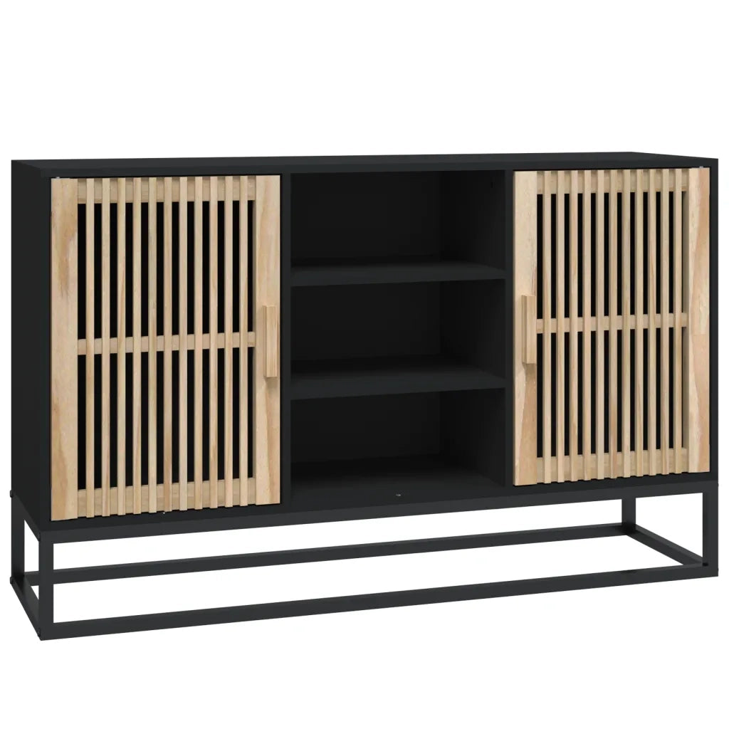 Credenza | Madia | Buffet da pranzo | Armadio da pranzo Nera 105x30x65 cm in Legno Multistrato