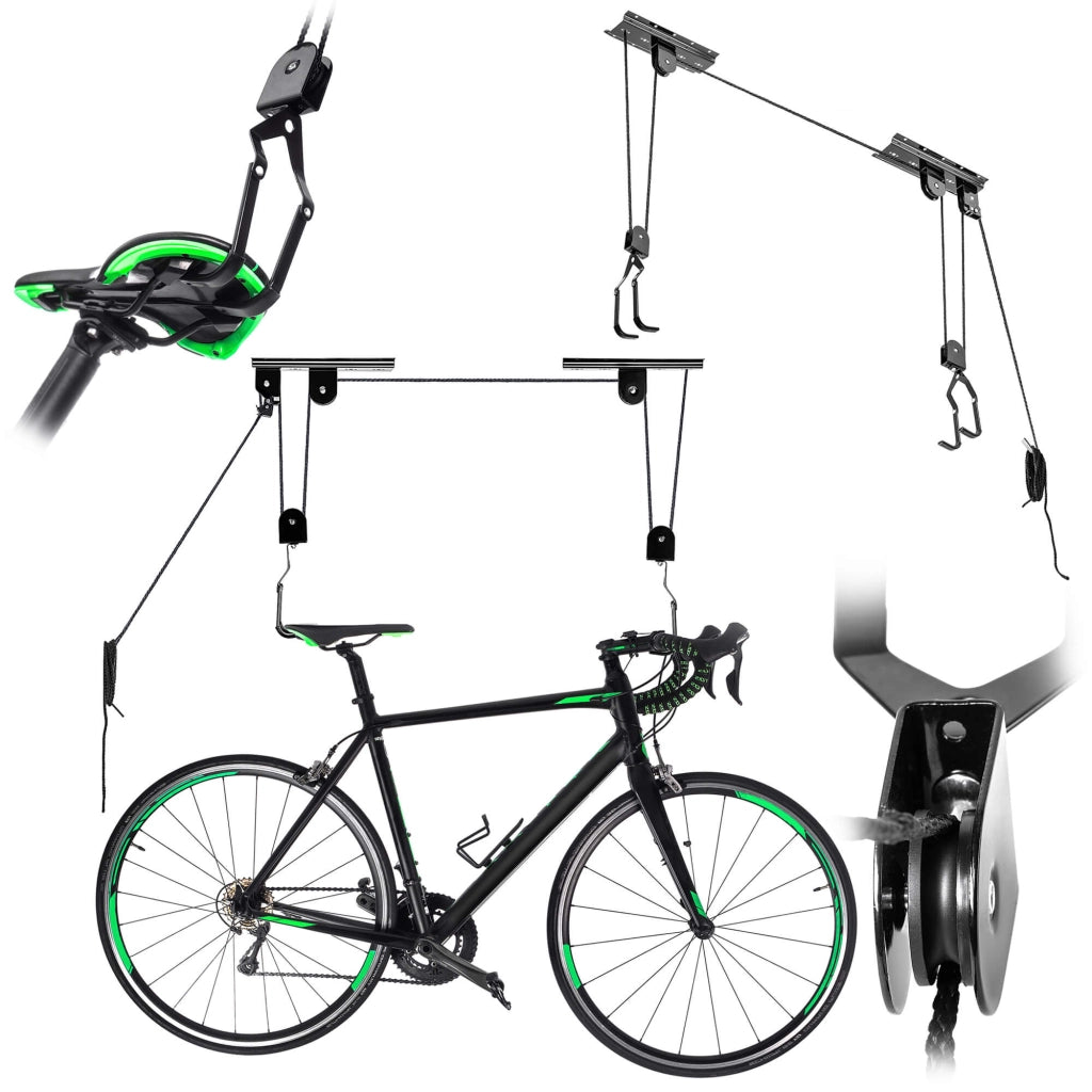 KADAX Supporto per bicicletta da soffitto, gancio per sollevamento biciclette, robusto.