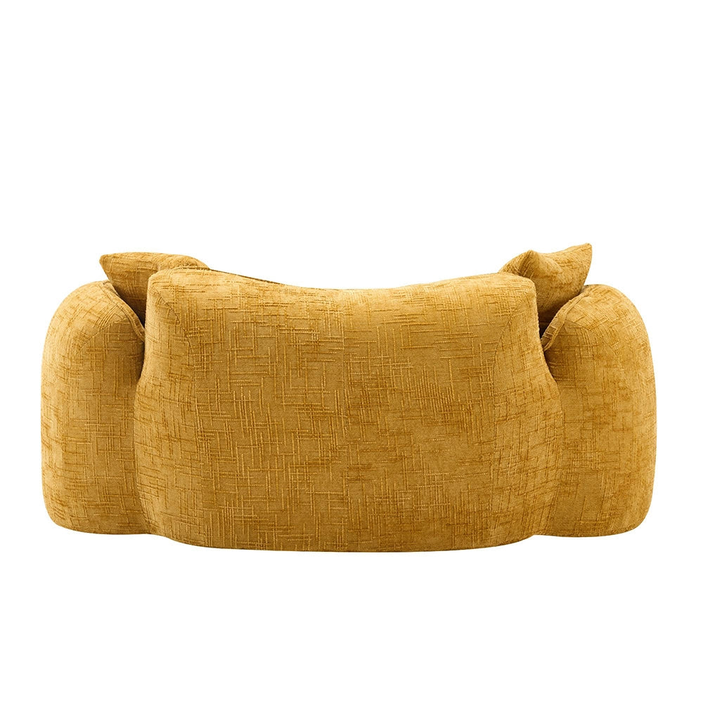 Canap¨¦ due posti curvato giallo - Xylo - Accoudoirs, compressibile, nessun montaggio