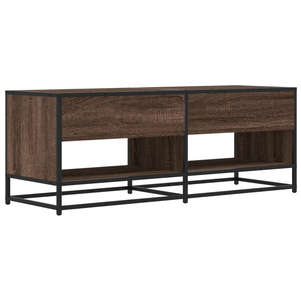 vidaXL Mobile TV Rovere Marrone 120,5x40x46 cm Multistrato e Metallo
