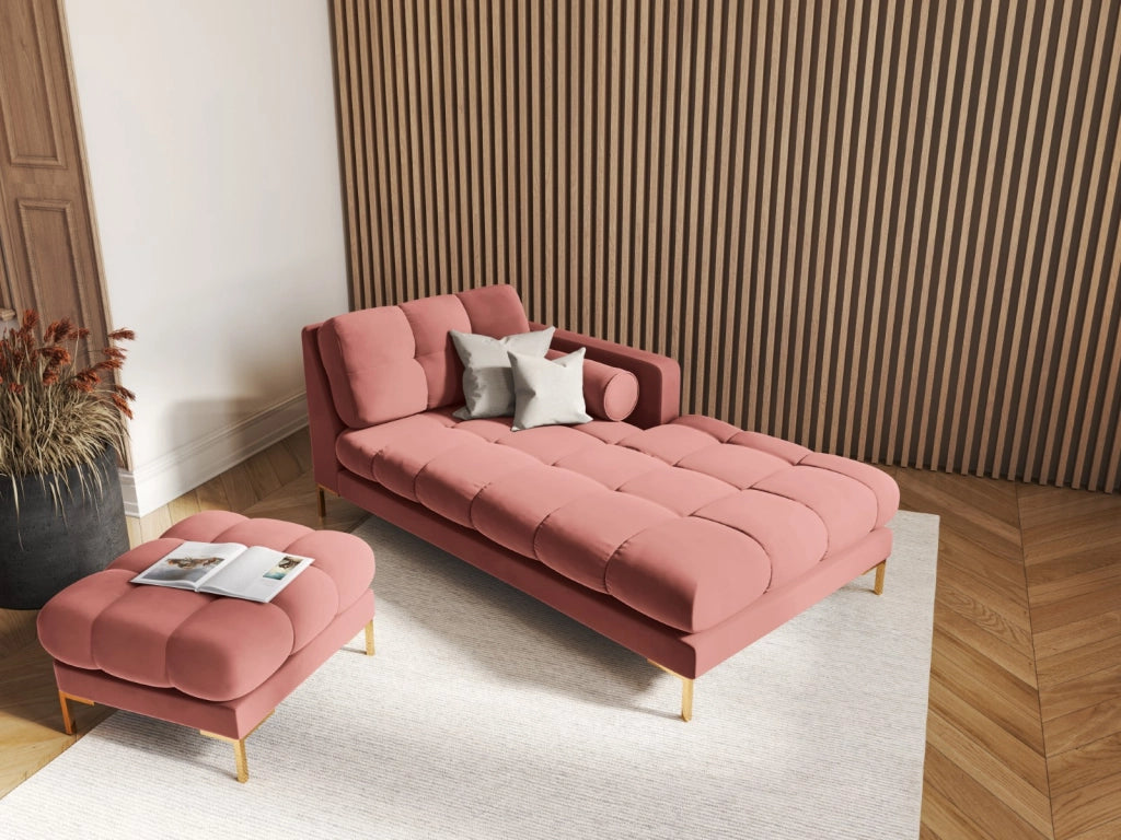 Cosmopolitan Design - Pouf "Bali" in velluto rosa 