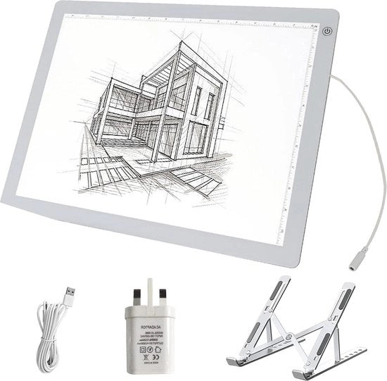 Luce Adattabile per Diamante - Alimentatore per Presa Italiana - 3 Opzioni di Brillantezza Regolabile - Fino a 8000 Lux - USB - Cassetto per Pittura