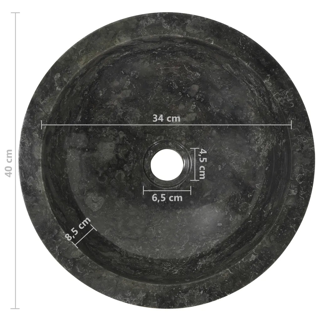 Armadietto da Bagno in Legno di Teak con Lavabo in Marmo Nero 3058161