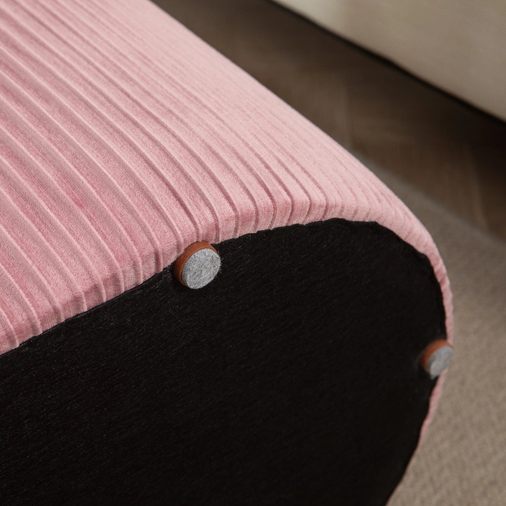 Panca contenitore rosa in stile rétro con rivestimento effetto velluto, 81 x 40 x 41 cm