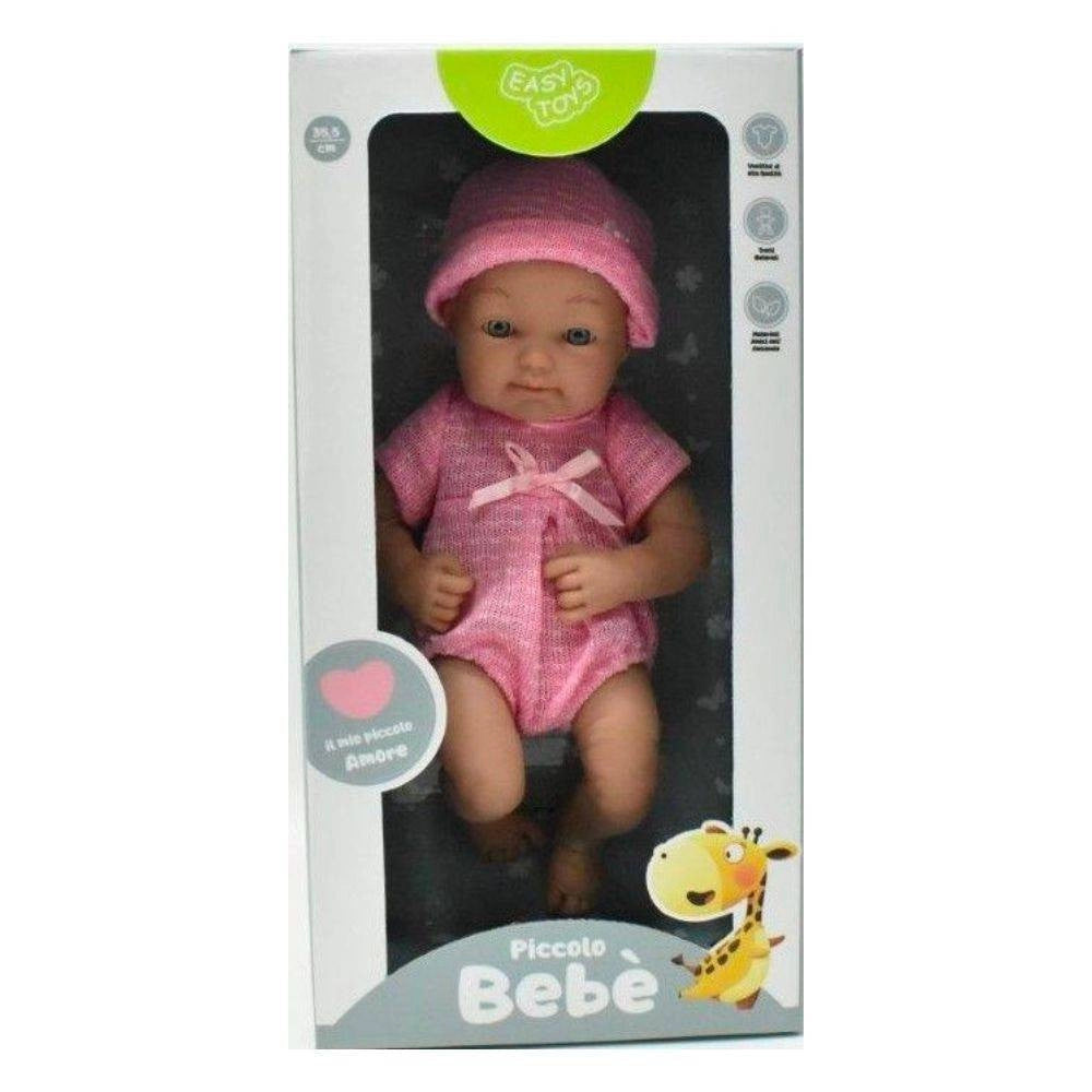 Trade Shop - Bambolotto In Scatola Piccolo Bebè Giocattolo Bambini 3+ Vestiti Rosa 35,5 Cm -