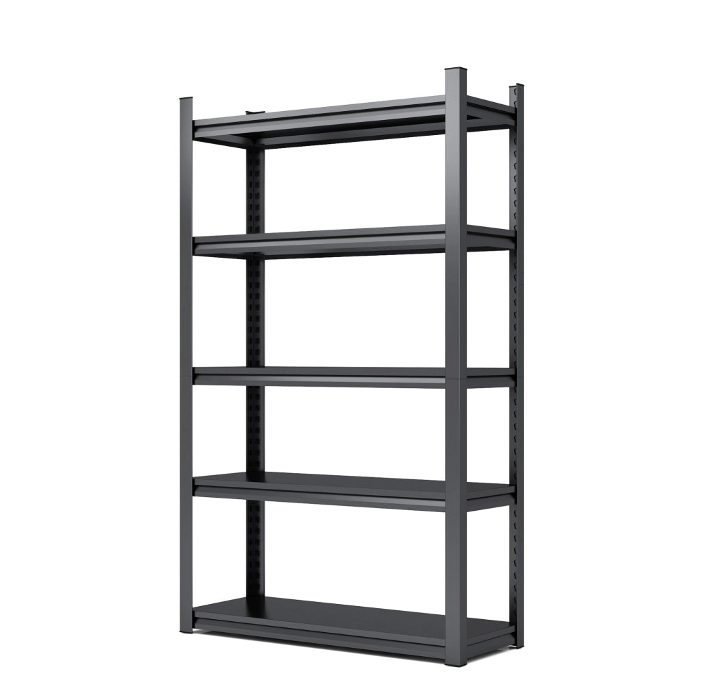 Scaffale metallico 198x120x45.7 cm regolabile in altezza in acciaio nero