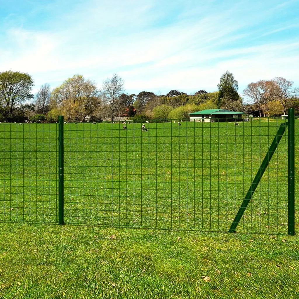 Recinzione Euro in Acciaio 25x1,7 m Verde 142402