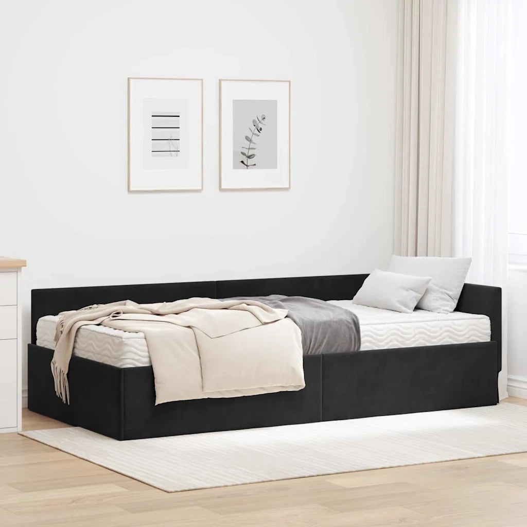 Struttura Letto Angolare con Materasso 2 pz-Giroletto con materasso Grigio Velluto 521290
