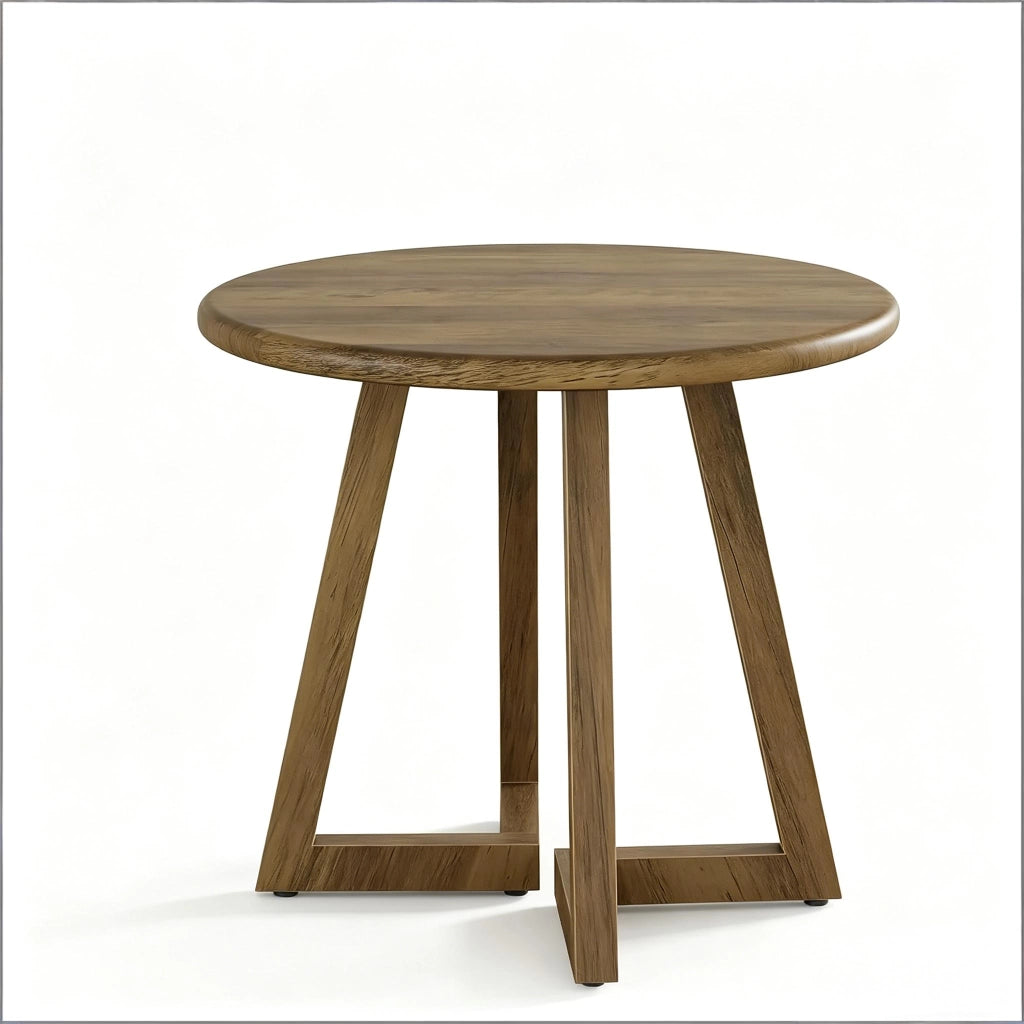 Tavolo da pranzo rotondo per 2-4 persone con piedini regolabili; in MDF; marrone; 80 × 80 × 75 cm