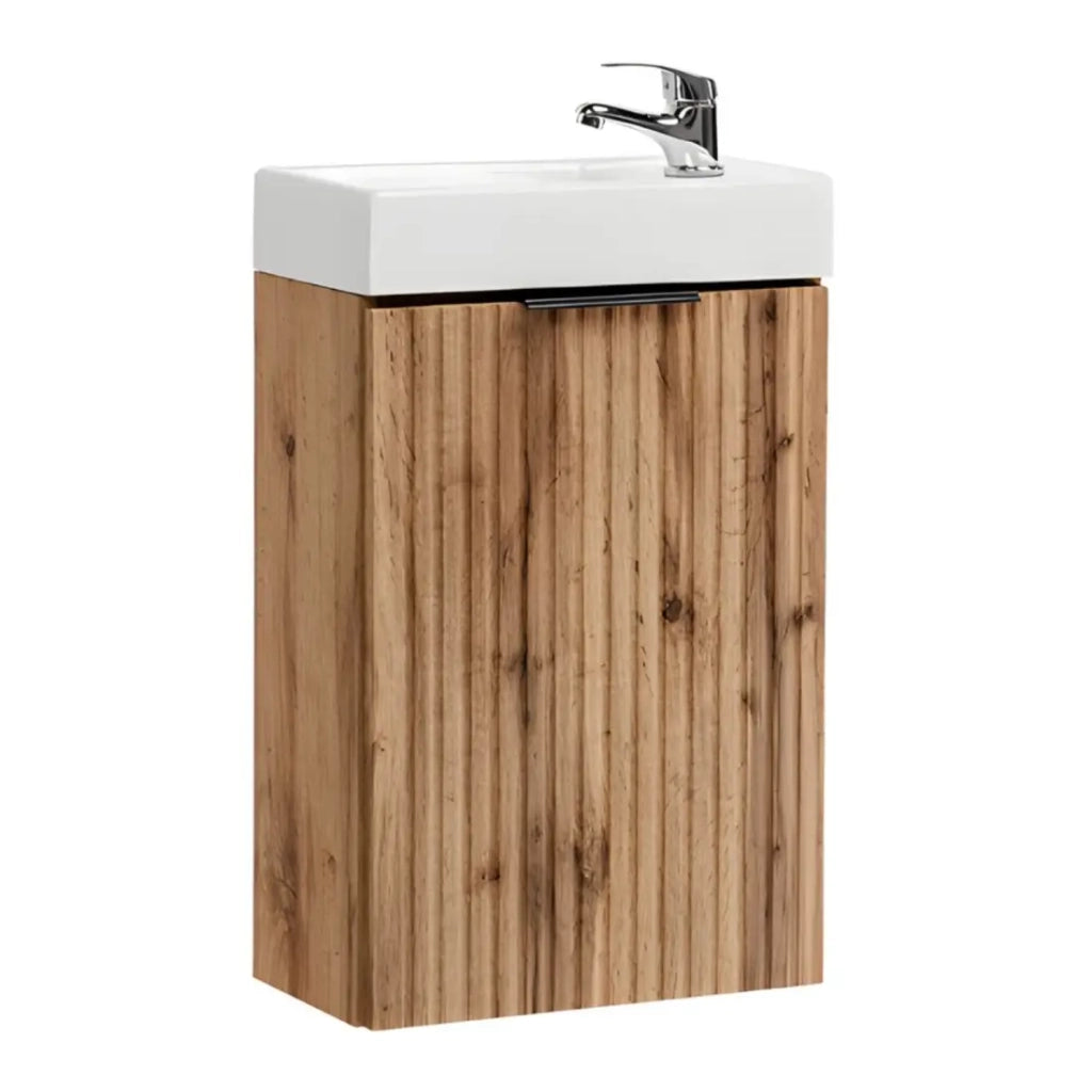 Mobile sotto lavabo NOXERA 40 cm – Rovere wotan – Lavabo incassato