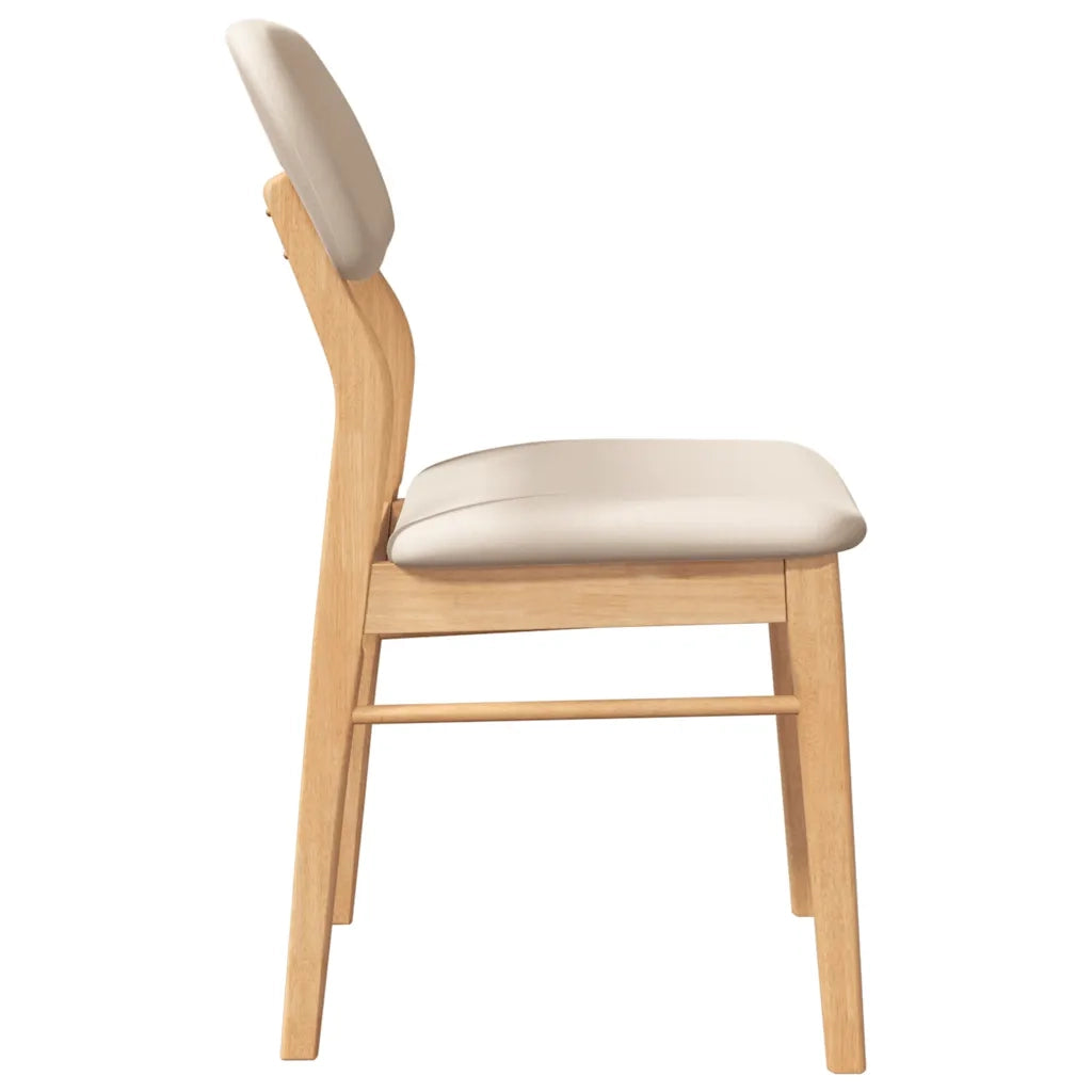 Sedie da Pranzo con Cuscini 2 pz Naturale Legno Massello Hevea 4102525