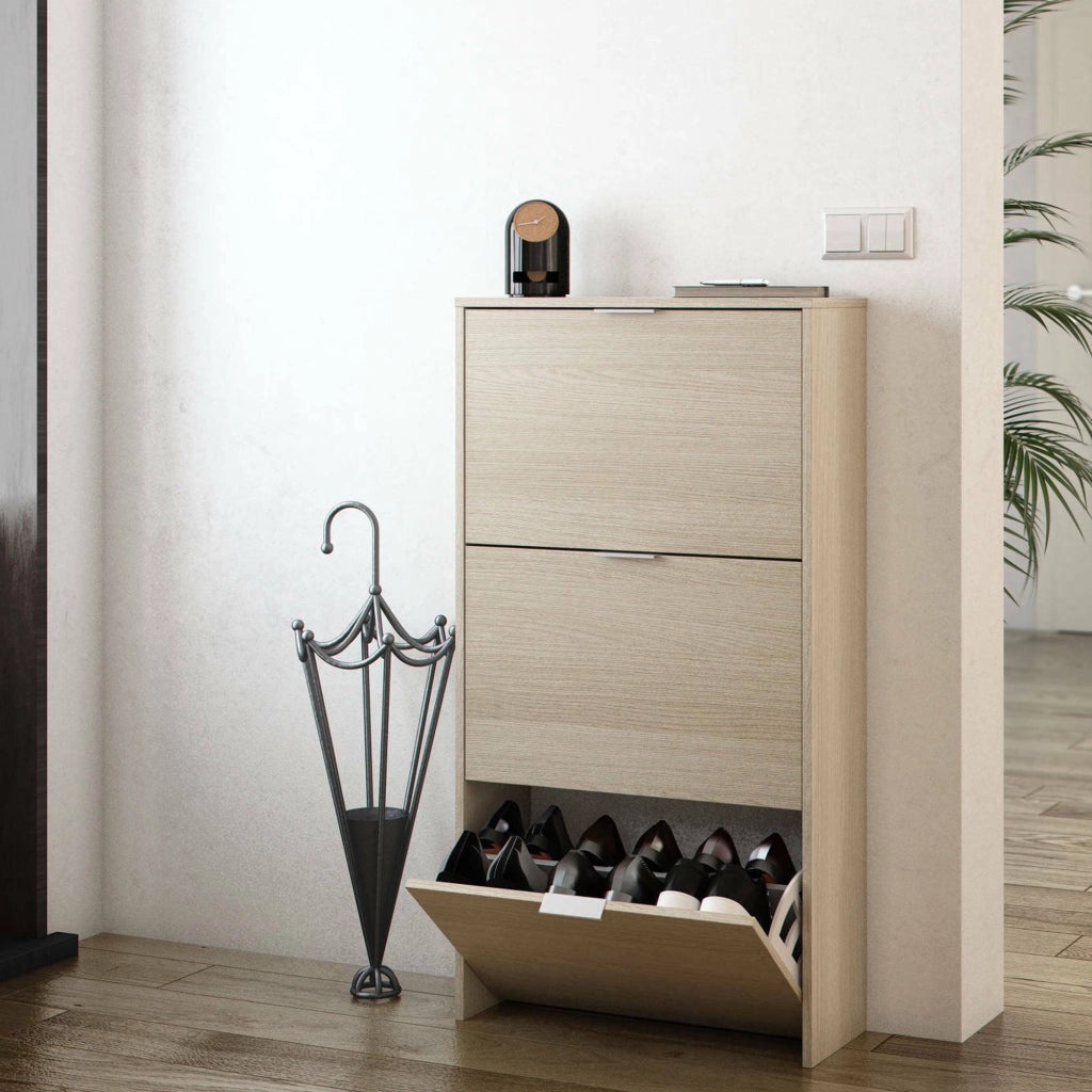 Mobile Portascarpe Asca, Scarpiera 18 Paia, 60x22x113h cm Marrone Rovere