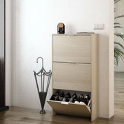 Mobile Portascarpe Asca, Scarpiera 18 Paia, 60x22x113h cm Marrone Rovere
