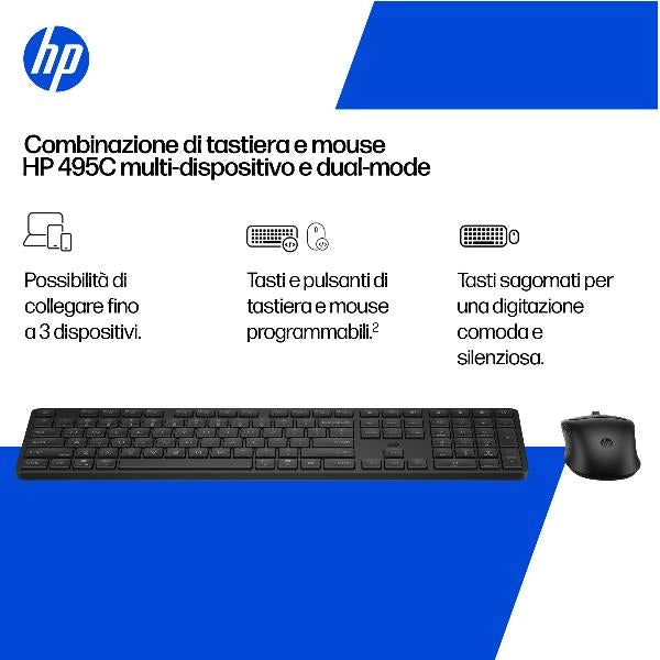 Kit mouse tastiera hp 495c blk - BE1Q0UT#ABZ